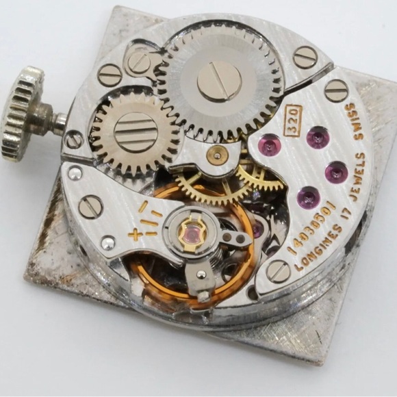 Longines antique 18K WG 0.20CT VS diamond square shaped ladies watch - Picture 6 of 12